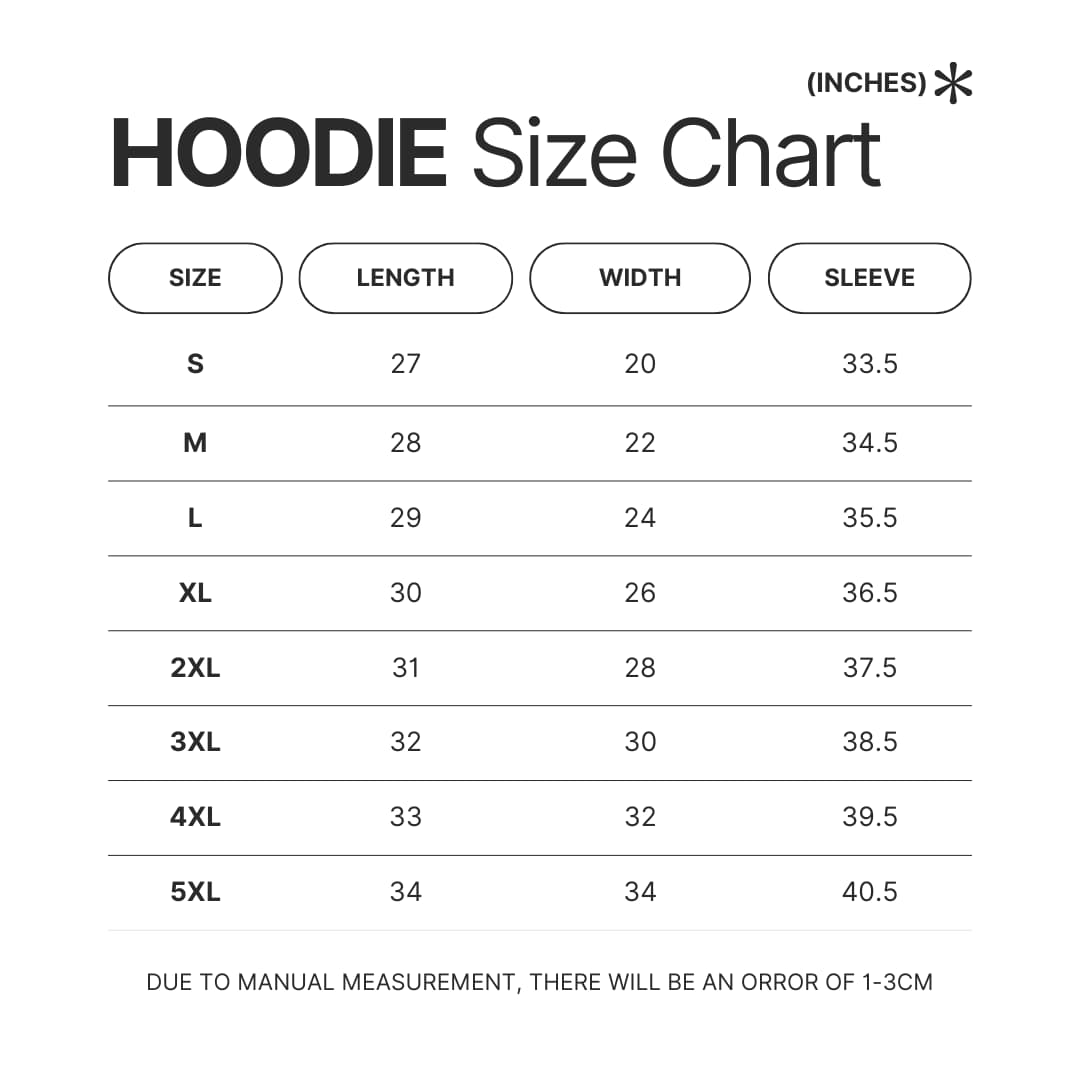 Product size chart